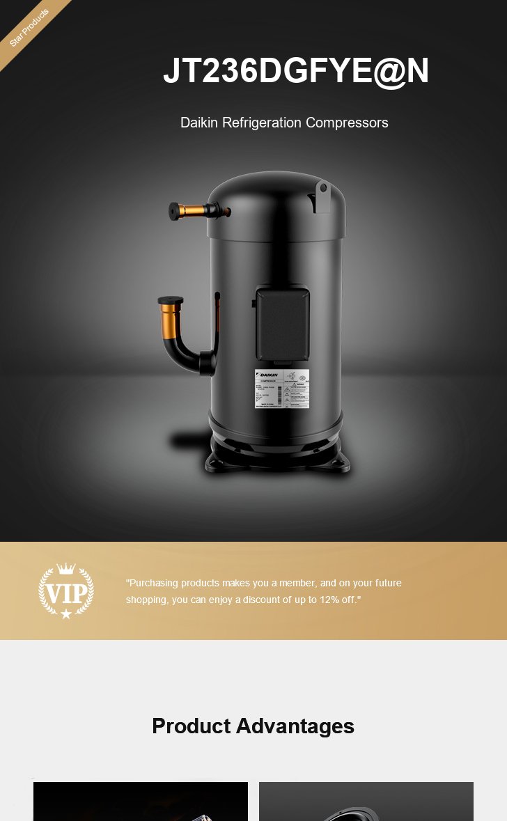 Daikin Compressor JT236DGFYE@N, technical parameters pdf, structure diagram